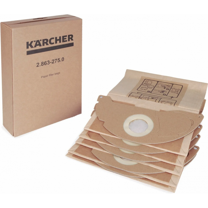 Фильтр-мешки KARCHER к пылесосам WD 2 5 шт 2.863-275 Фильтр-мешки KARCHER к пылесосам WD 2 5 шт 2.863-275